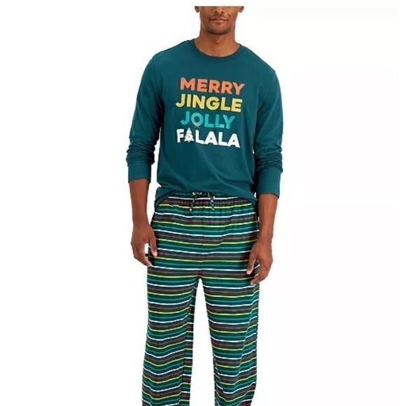 FAMILY PAJAMAS Matching Men's Merry Jingle Mix It Family Pajama Set, New S - Picture 4 of 12